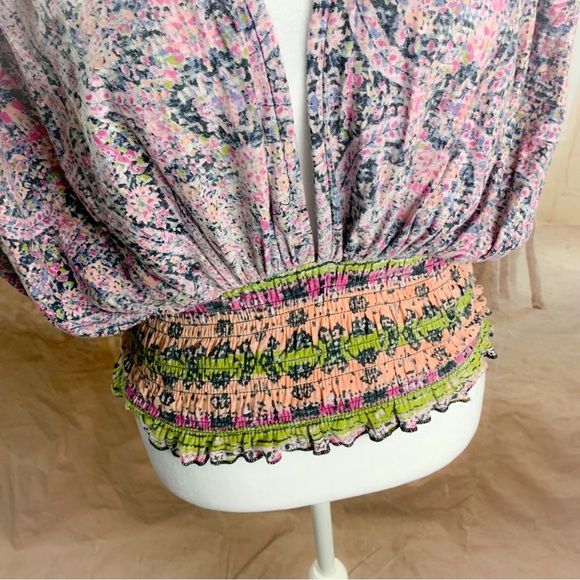 NEW Free People Next Vacation Top in Black Combo - Picture 4 of 11